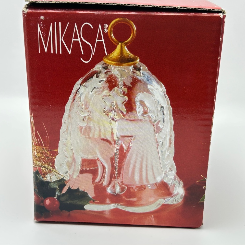 Mikasa Crystal Christmas Bell Holiday Lights 4.25  Inch Germany collectible
